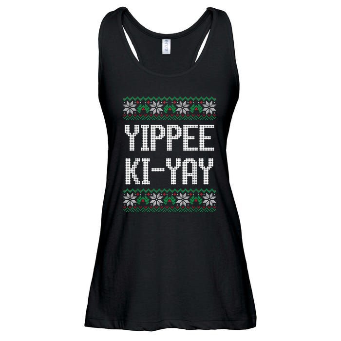 Yippee Ki Yay Funny Christmas Funny Gift Ladies Essential Flowy Tank