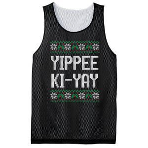 Yippee Ki Yay Funny Christmas Funny Gift Mesh Reversible Basketball Jersey Tank