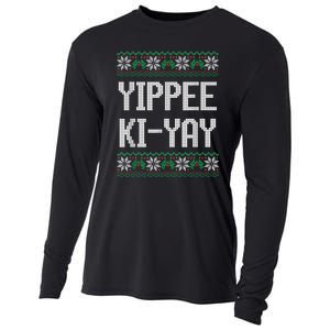 Yippee Ki Yay Funny Christmas Funny Gift Cooling Performance Long Sleeve Crew