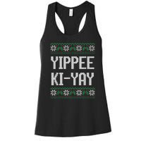 Yippee Ki Yay Funny Christmas Funny Gift Women's Racerback Tank