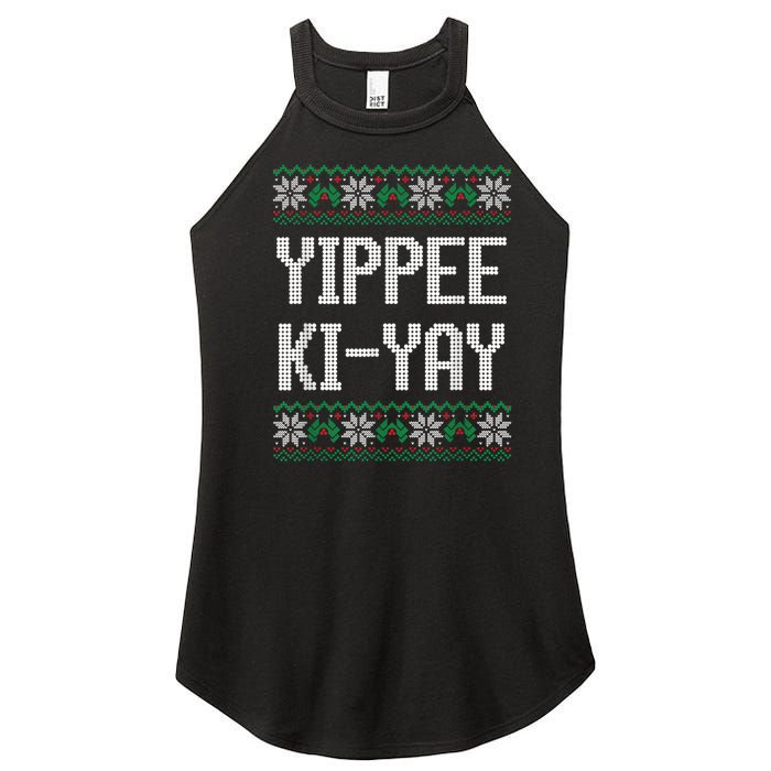 Yippee Ki Yay Funny Christmas Funny Gift Women's Perfect Tri Rocker Tank