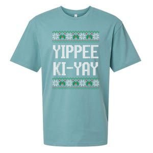 Yippee Ki Yay Funny Christmas Funny Gift Sueded Cloud Jersey T-Shirt