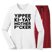 Yippee Ki Yay Mother F Cker Women's Long Sleeve Flannel Pajama Set 