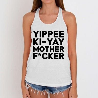 Yippee Ki Yay Mother F Cker Women's Knotted Racerback Tank