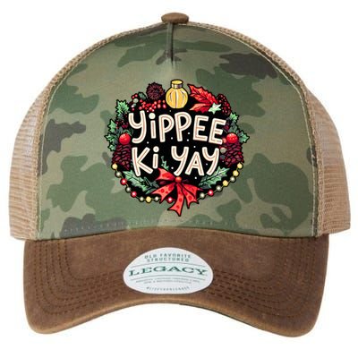 Yippee Ki Yay Funny Christmas Party Legacy Tie Dye Trucker Hat