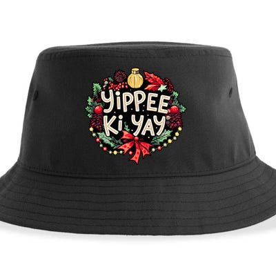 Yippee Ki Yay Funny Christmas Party Sustainable Bucket Hat