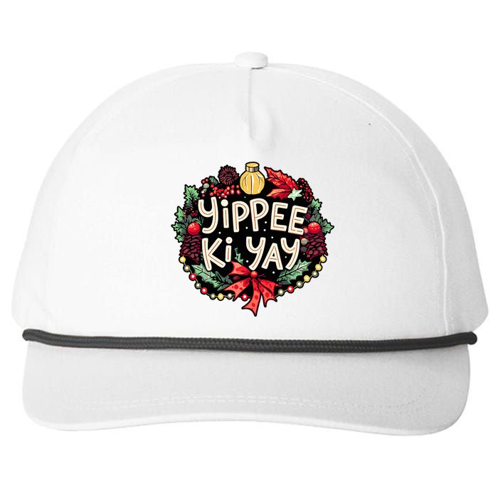 Yippee Ki Yay Funny Christmas Party Snapback Five-Panel Rope Hat