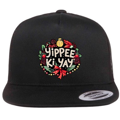 Yippee Ki Yay Funny Christmas Party Flatbill Hat