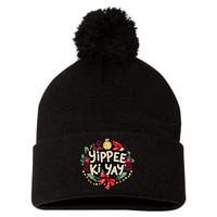 Yippee Ki Yay Funny Christmas Party Pom Pom 12in Knit Beanie