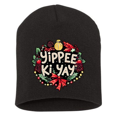 Yippee Ki Yay Funny Christmas Party Short Acrylic Beanie