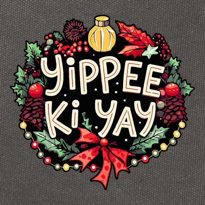 Yippee Ki Yay Funny Christmas Party Cotton Canvas Backpack