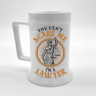 Young Lawyer Attorney Law You CanT Scare Me IM A Lawyer Gift Beer Stein