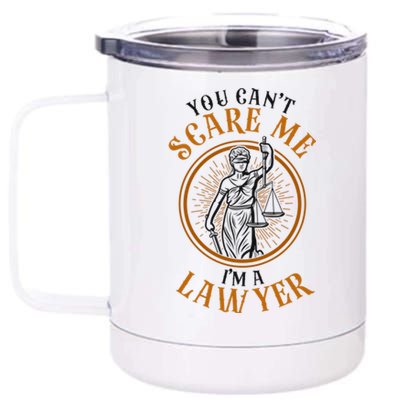 Young Lawyer Attorney Law You CanT Scare Me IM A Lawyer Gift 12 oz Stainless Steel Tumbler Cup