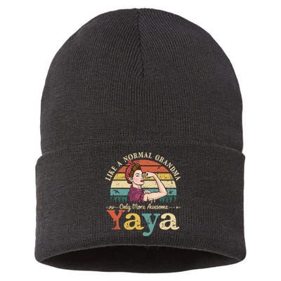 Yaya Like A Normal Grandma Only More Awesome Women Grandma Sustainable Knit Beanie