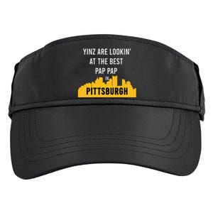 Yinz Looking At Best Yinzer Pap Pap Pittsburgh Pa Adult Drive Performance Visor