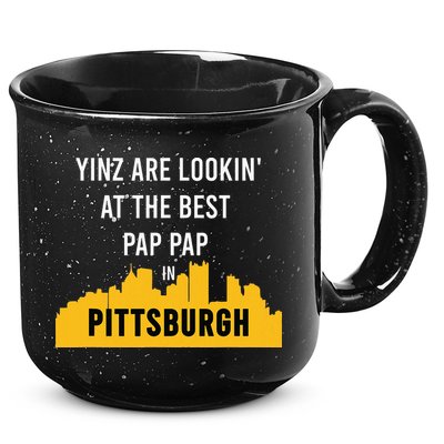 Yinz Looking At Best Yinzer Pap Pap Pittsburgh Pa 15oz Campfire Ceramic Mug