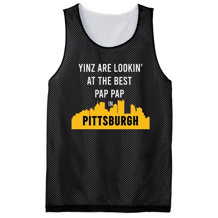 Yinz Looking At Best Yinzer Pap Pap Pittsburgh Pa Mesh Reversible Basketball Jersey Tank