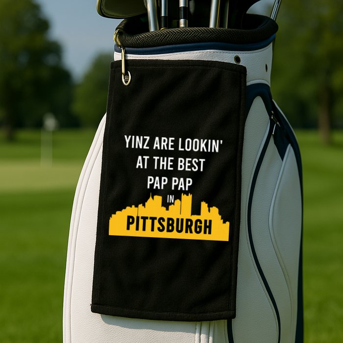 Yinz Looking At Best Yinzer Pap Pap Pittsburgh Pa Golf Towel