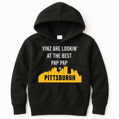 Yinz Looking At Best Yinzer Pap Pap Pittsburgh Pa Kids Hoodie