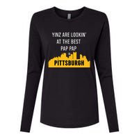 Yinz Looking At Best Yinzer Pap Pap Pittsburgh Pa Womens Cotton Relaxed Long Sleeve T-Shirt