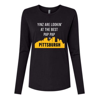 Yinz Looking At Best Yinzer Pap Pap Pittsburgh Pa Womens Cotton Relaxed Long Sleeve T-Shirt