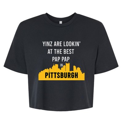 Yinz Looking At Best Yinzer Pap Pap Pittsburgh Pa Bella+Canvas Jersey Crop Tee