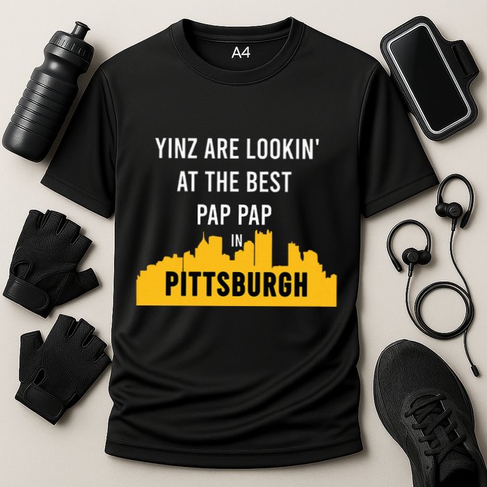Yinz Looking At Best Yinzer Pap Pap Pittsburgh Pa Cooling Performance Crew T-Shirt