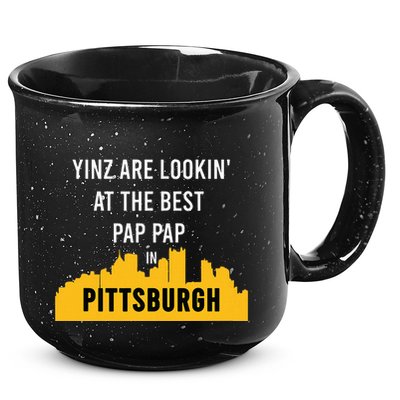 Yinz Looking At Best Yinzer Pap Pap Pittsburgh Pa 15oz Campfire Ceramic Mug