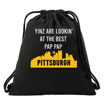 Yinz Looking At Best Yinzer Pap Pap Pittsburgh Pa Drawstring Bag