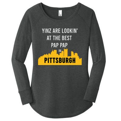 Yinz Looking At Best Yinzer Pap Pap Pittsburgh Pa Women's Perfect Tri Tunic Long Sleeve Shirt