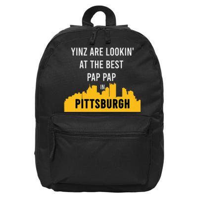 Yinz Looking At Best Yinzer Pap Pap Pittsburgh Pa 16 in Basic Backpack