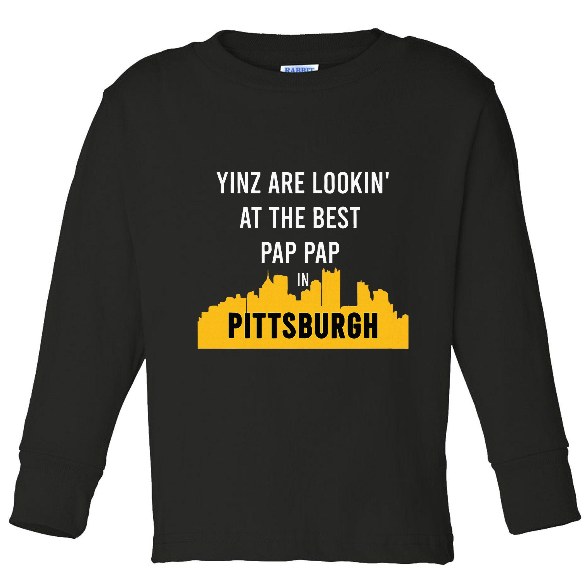 Yinz Looking At Best Yinzer Pap Pap Pittsburgh Pa Toddler Long Sleeve Shirt