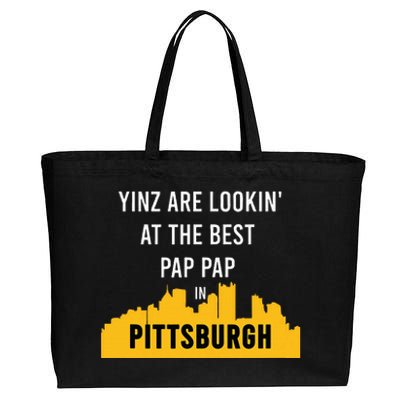 Yinz Looking At Best Yinzer Pap Pap Pittsburgh Pa Cotton Canvas Jumbo Tote