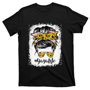 Yaya Life Bleached Yaya Life Sunflower Messy Bun T-Shirt