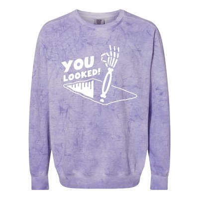 You Looked Bongo Hole Purely Looked Skeleton Colorblast Crewneck Sweatshirt