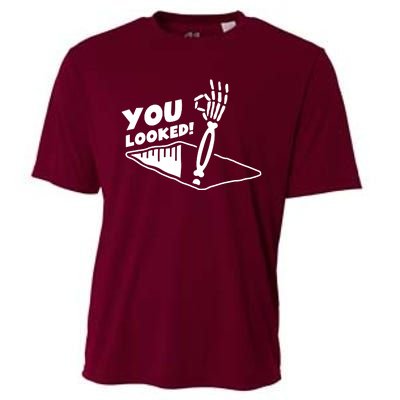 You Looked Bongo Hole Purely Looked Skeleton Cooling Performance Crew T-Shirt