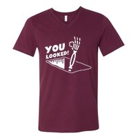 You Looked Bongo Hole Purely Looked Skeleton V-Neck T-Shirt