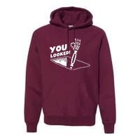 You Looked Bongo Hole Purely Looked Skeleton Premium Hoodie