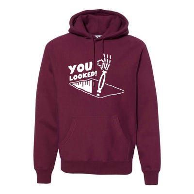 You Looked Bongo Hole Purely Looked Skeleton Premium Hoodie