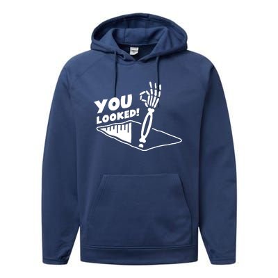 You Looked Bongo Hole Purely Looked Skeleton Performance Fleece Hoodie