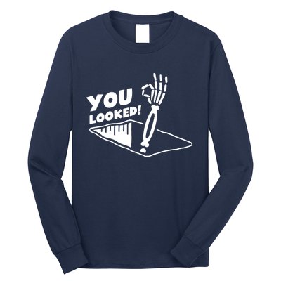 You Looked Bongo Hole Purely Looked Skeleton Long Sleeve Shirt