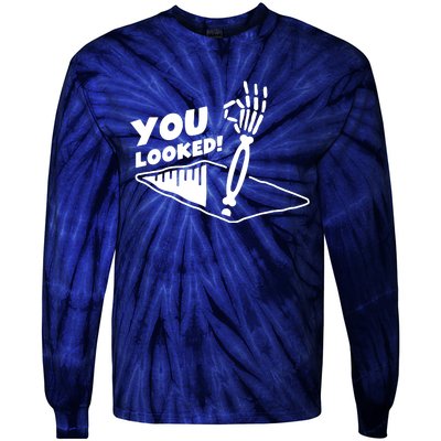 You Looked Bongo Hole Purely Looked Skeleton Tie-Dye Long Sleeve Shirt