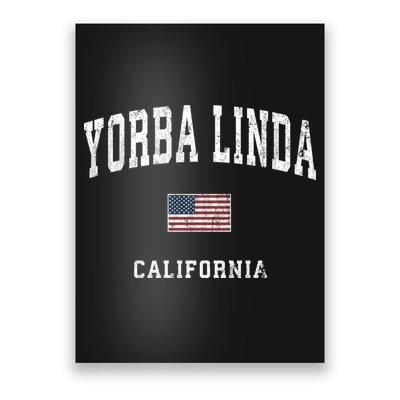 Yorba Linda California Ca Vintage American Flag Sports Poster