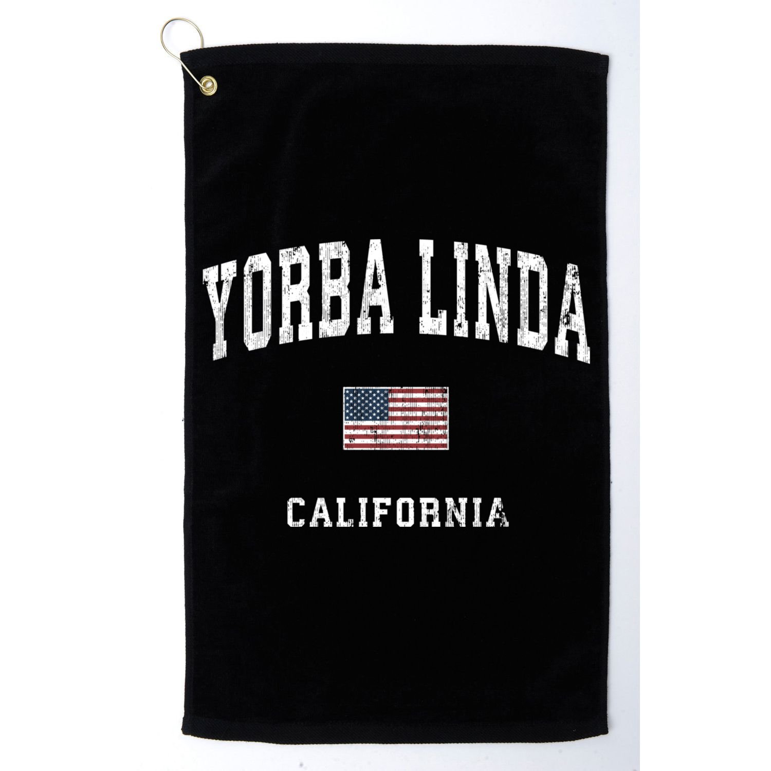 Yorba Linda California Ca Vintage American Flag Sports Golf Towel