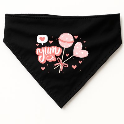 Yum Lollipop Candy Heart Valentines Day USA-Made Doggie Bandana