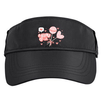 Yum Lollipop Candy Heart Valentines Day Adult Drive Performance Visor