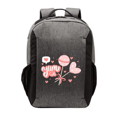 Yum Lollipop Candy Heart Valentines Day Vector Backpack