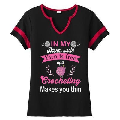 Yarn Lover Crochet Hobby Crocheting Humor Crocheter Quilter Cute Gift Ladies Halftime Notch Neck Tee