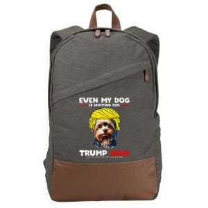 Yorkie Lover Donald Trump Supporter Usa Election Funny Cotton Canvas Backpack