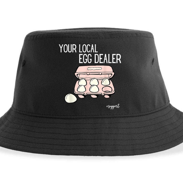 Your Local Egg Dealer Farm Fresh Eggs Funny Farming Lovers Sustainable Bucket Hat